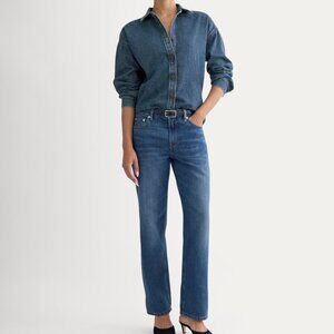 Everlane Women's Low-Rise Straight Jean in Tungsten Old Blue, Size 27